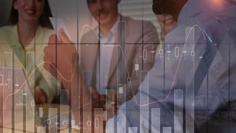 animación de las estadísticas y el procesamiento de datos sobre los empresarios en la reunión