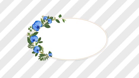 marco de fotos para el espacio de copia con flores azules decorativas
