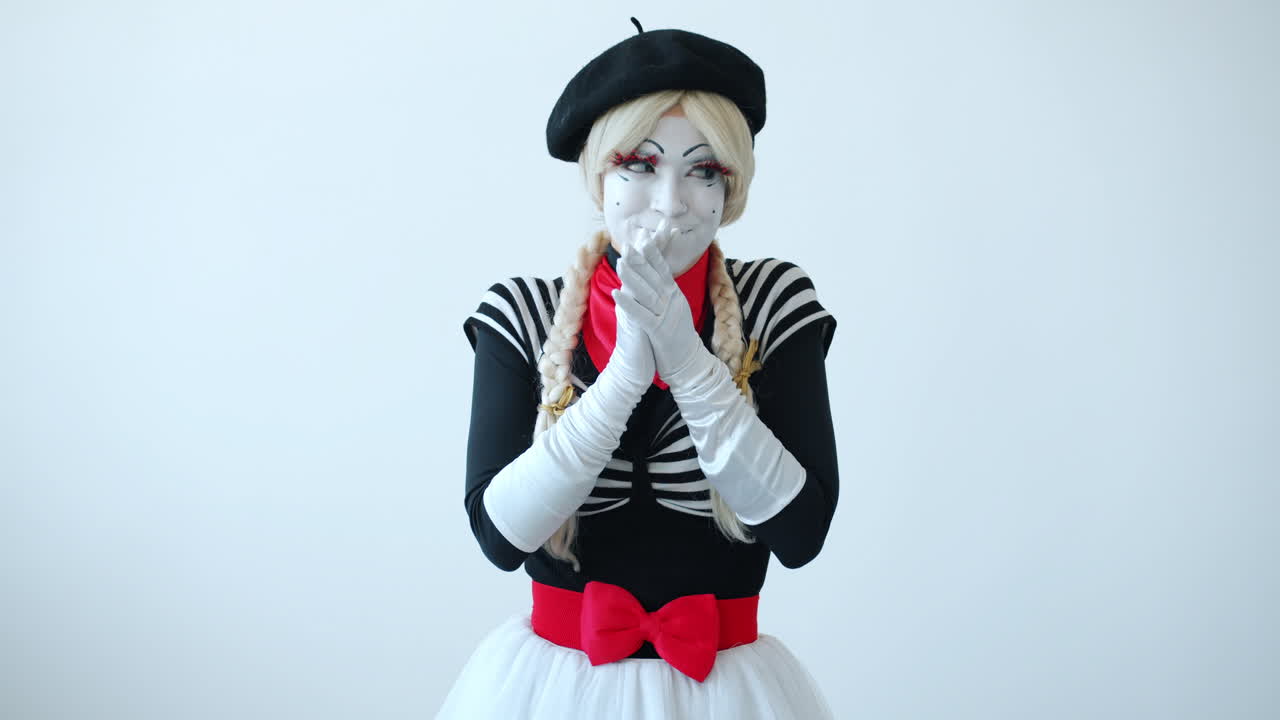 Mime Artist with Clasped Hands