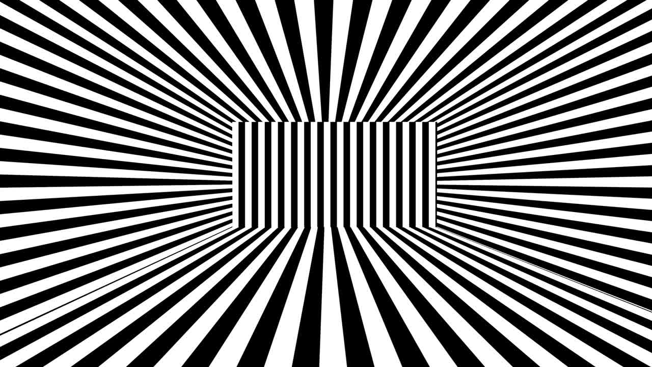 fondo 3d abstracto con rayas blancas y negras. bucle sin costuras