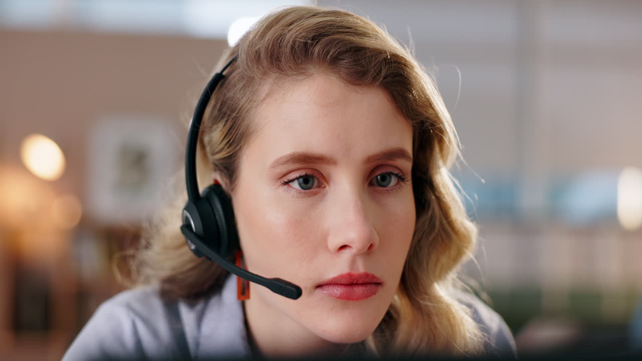 Woman with headset