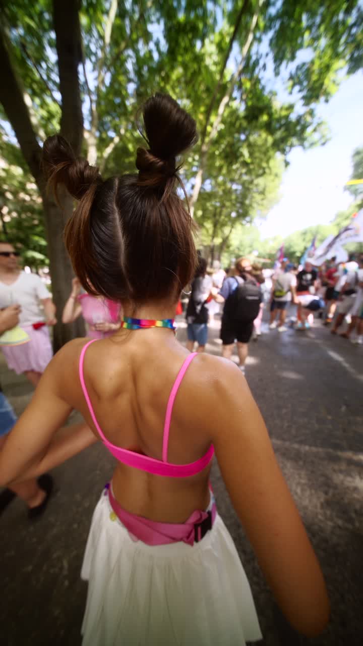Woman at a Pride Parade