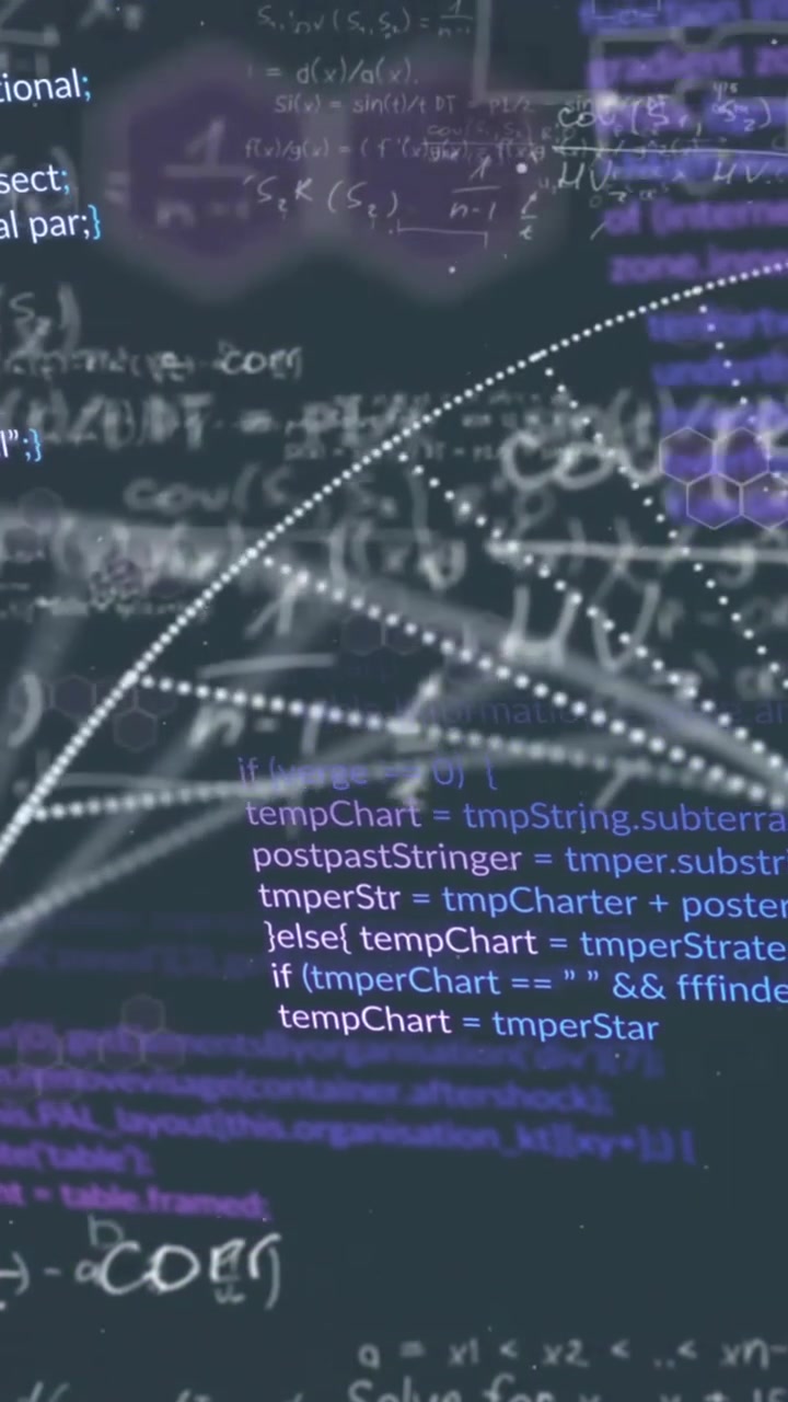 Animation of dna strand and data processing over dark background