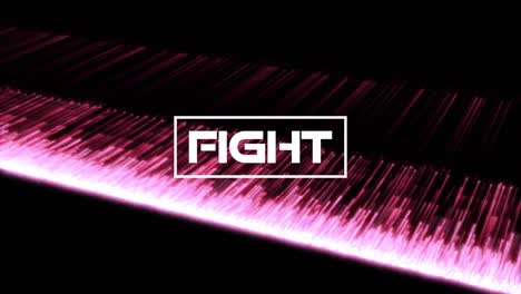 Animation-Von-Kampftext-über-Rosa-Lichtstreifen-Auf-Schwarzem-Hintergrund