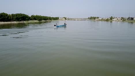aerial footage of degla river in amarah city in baghdad