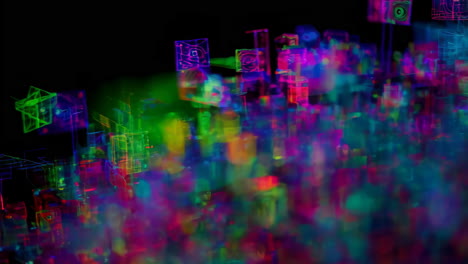 abstract neon cityscape