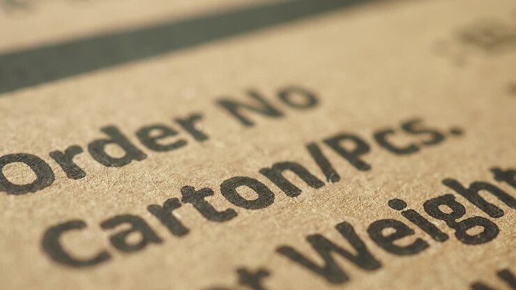 Close-up of Cardboard Shipping Label
