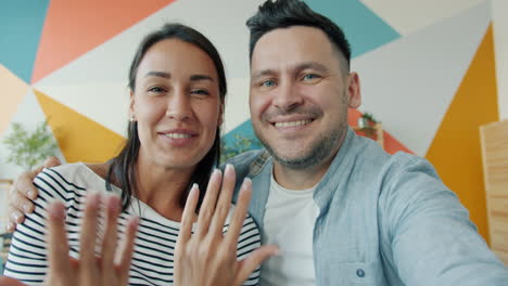couple celebrating engagement