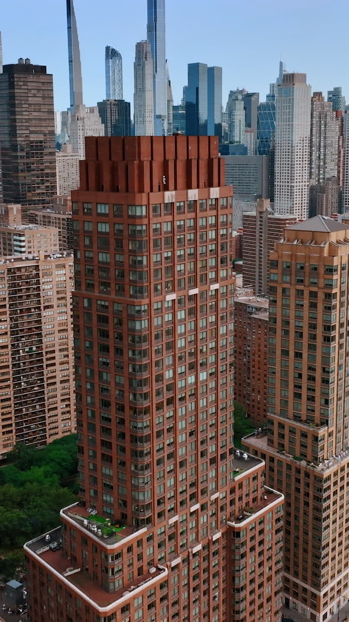 Cityskyline building of new york. Aerial view of american skyscrapes.