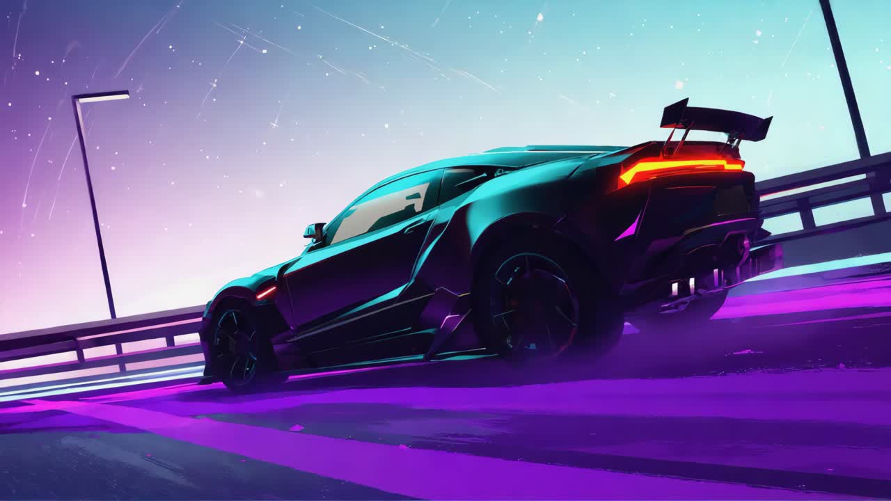 coche deportivo futurista por la noche