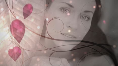 retrato de una hermosa mujer sonriendo para el día de san valentín