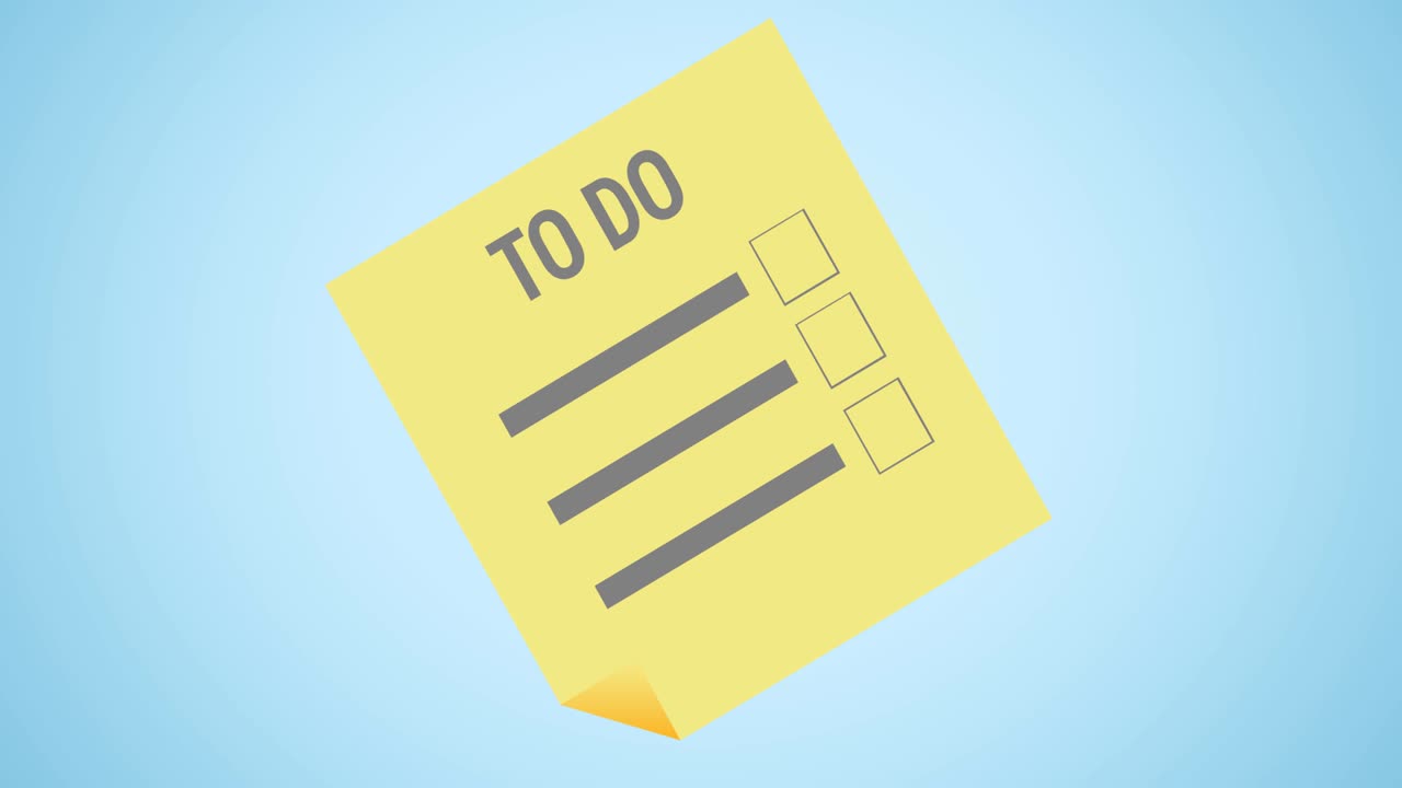 Animation of yellow document on blue background