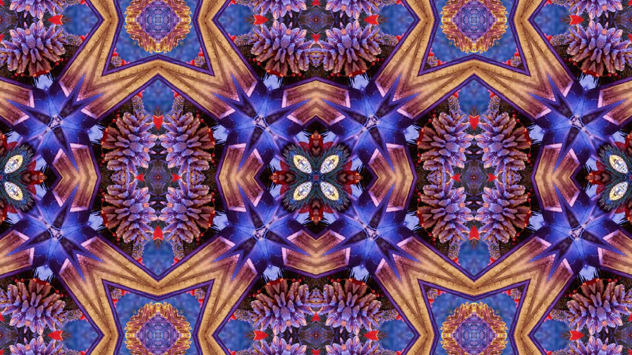 el fondo del kaleidoscopio artístico. patrón de navidad. 4k