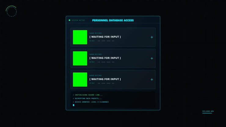 Futuristic Digital Personnel Database Access Interface