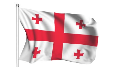 flag of georgia in the wind (alpha channel, semi-transparent, loopable)