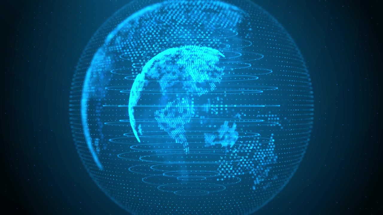 3d futuristic digital globe futuristic technology earth globe rotating in cyberspace data light