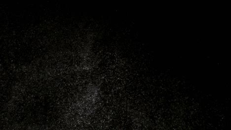 powder isolated on black background
