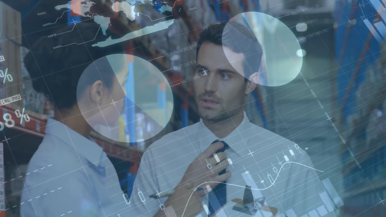 창고에서 일하는 남성과 여성에 대한 통계 및 금융 데이터 처리의 활성화