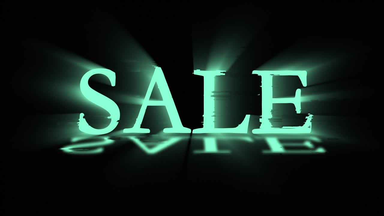 cartel de ventas de color retro con efecto de falla