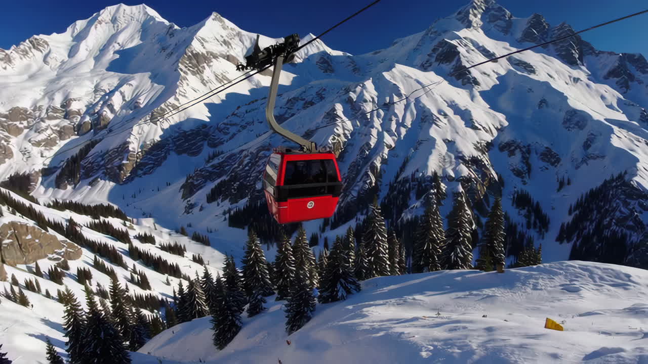 Snowy Mountain Cable Car Ride