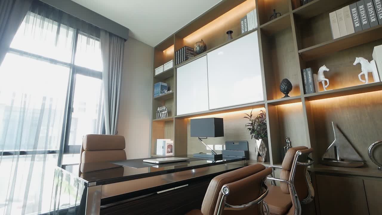 elegante decoración de la sala de trabajo en casa