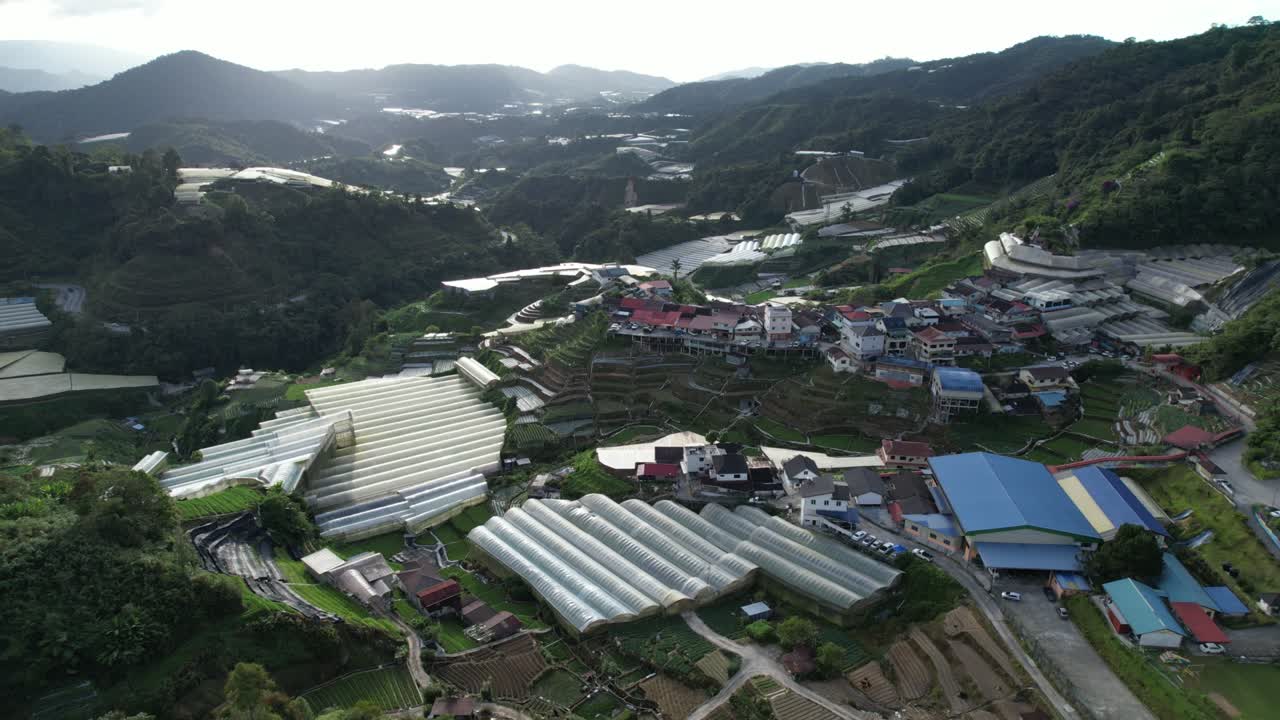 말레이시아의 카메론 하이랜드 지역 내의 브린창 지역의 일반 풍경