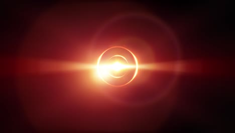 4k abstract center flickering flare luz de fondo con halo efecto bucle y energía onda de luz explotan. animación de hermosa lente flare con anillo de brillo giratorio. halo alrededor. chispas partícula.