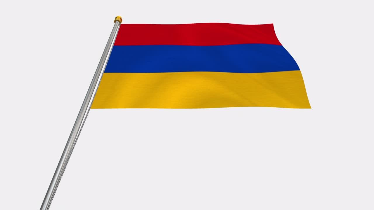 la bandera de armenia se balancea en el viento - alphachannel_034.mov