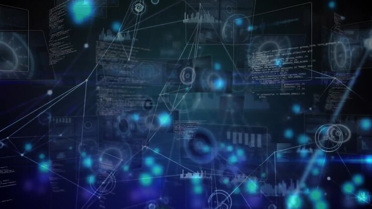 Animation of network of connections over data processing