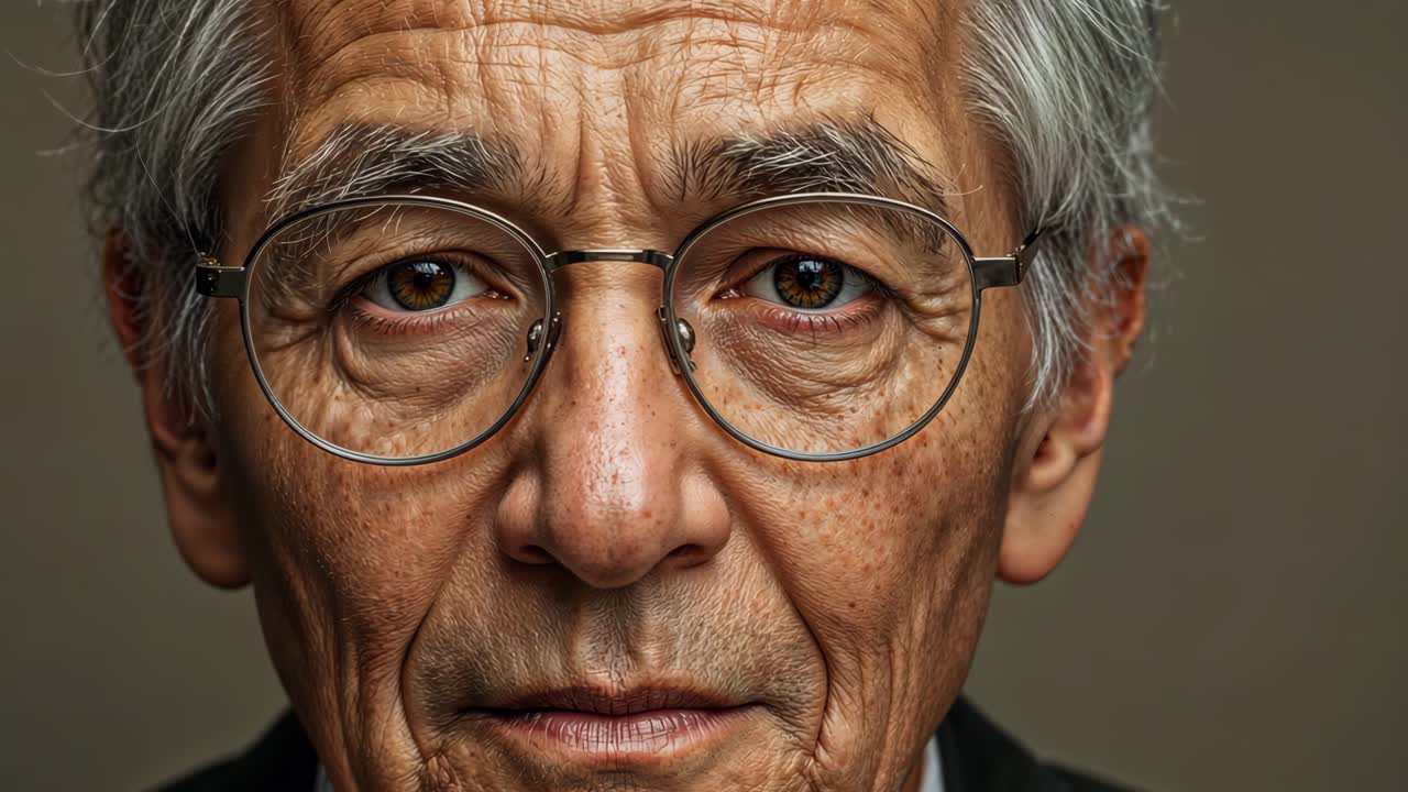 Portrait of an elderly man with glasses