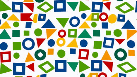 colorful geometric shapes pattern on white background