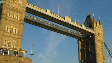 view to tower bridge from thames river, london, england