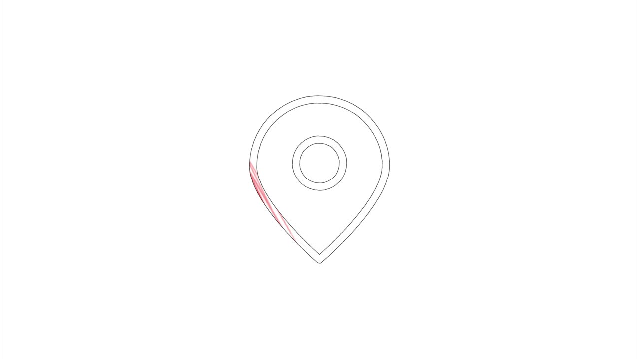 Location icon in hand draw style. Motion graphics