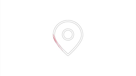 icono de ubicación en estilo de dibujo a mano. gráficos de movimiento