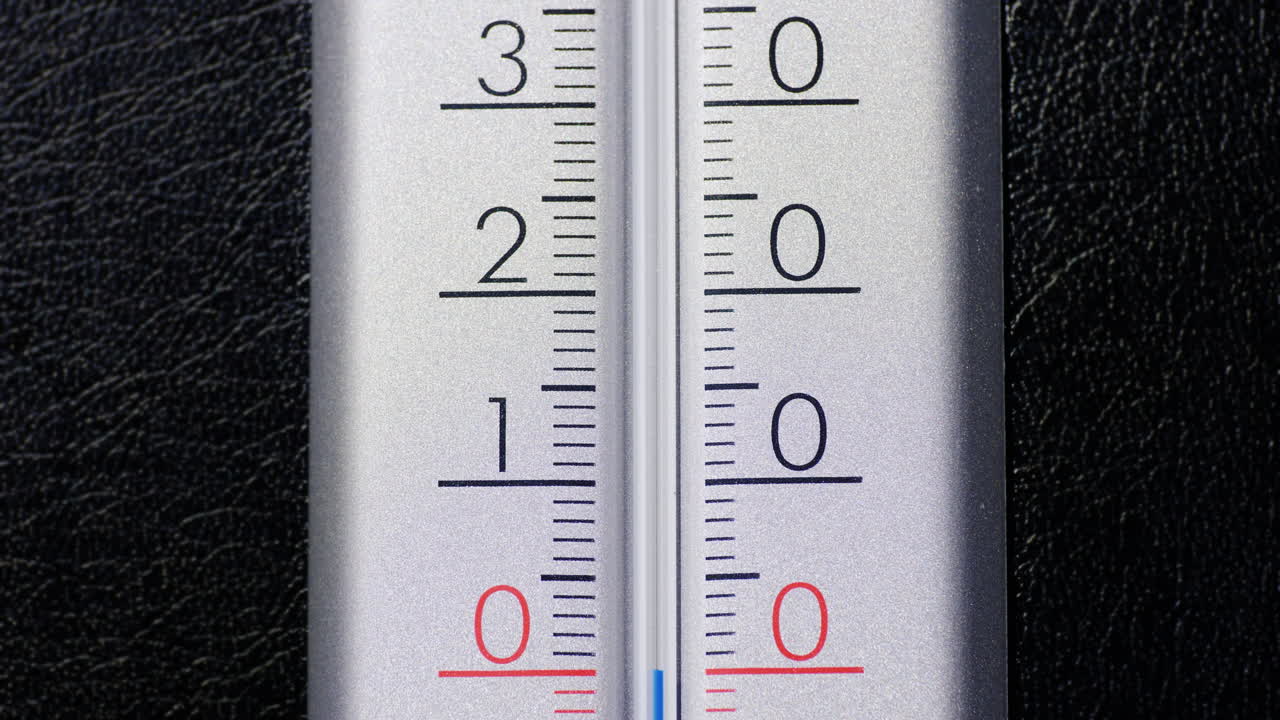 판독 값이 변경되는 온도계 눈금