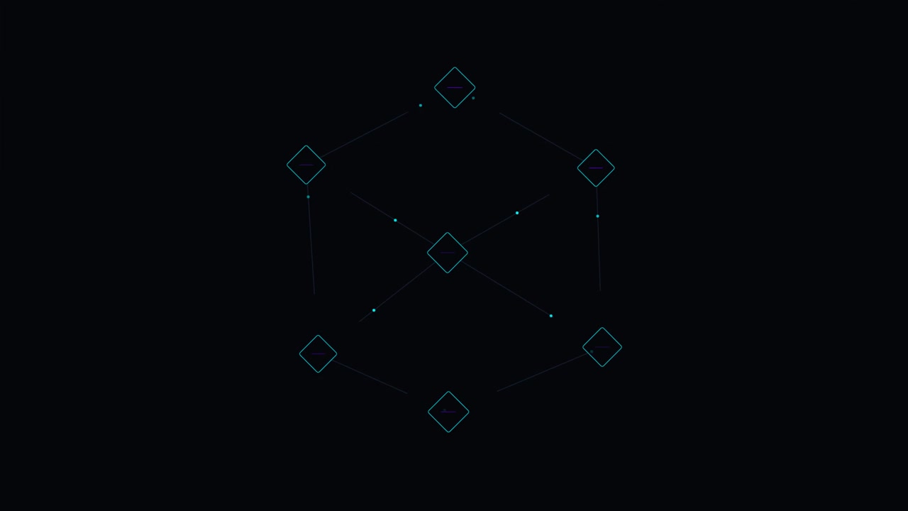 Abstract Geometric Cube Animation with Connecting Nodes