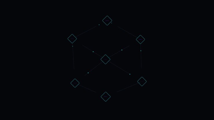 Abstract Geometric Cube Animation with Connecting Nodes