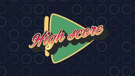 animation of high score text over colorful graphics and shapes