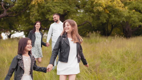 family walk in the park