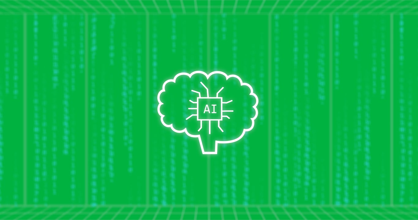 Animation of binary coding over digital ai chat and world map on transparent background