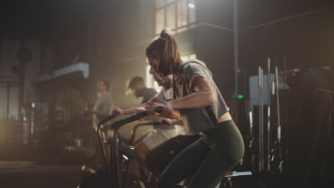 group indoor cycling workout