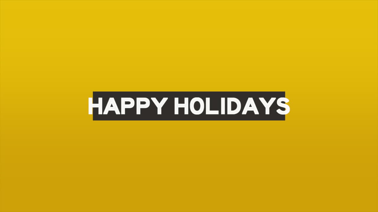 felices fiestas con línea negra en textura de degradado amarillo