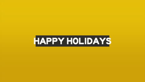 felices fiestas con línea negra en textura de degradado amarillo