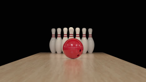 bowling strike in slow motion on alpha channel