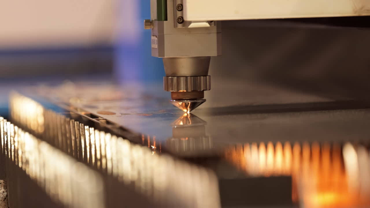 corte láser cnc de metal, tecnología industrial moderna.