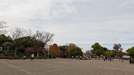 runners participating in a marathon near a castle.