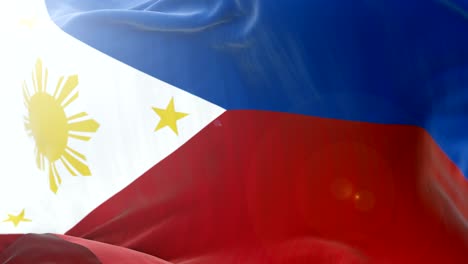 philippines flag slow waving background. 4k close up flag waving. seamless loop