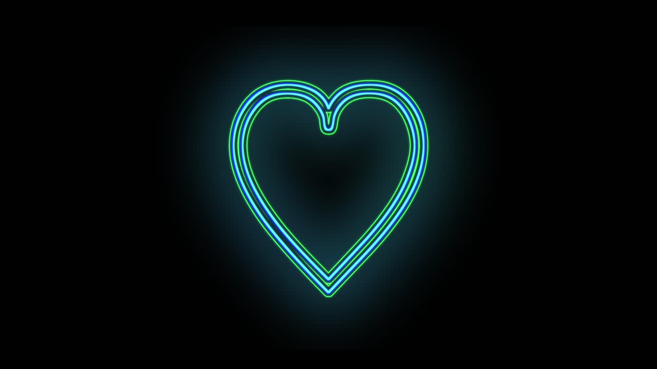 Cuore neon blu