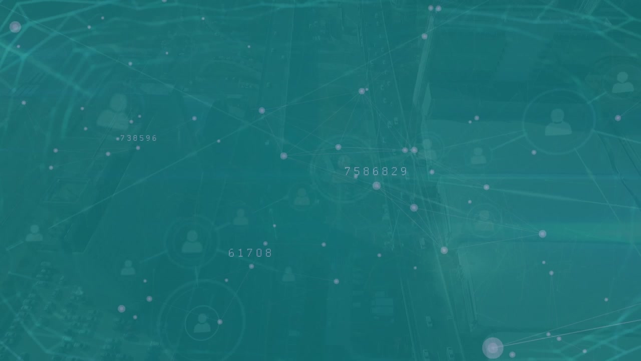 Animation eines Verbindungsnetzwerks und Datenverarbeitung über Wolken