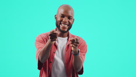 man, portrait and pointing at you for motivation